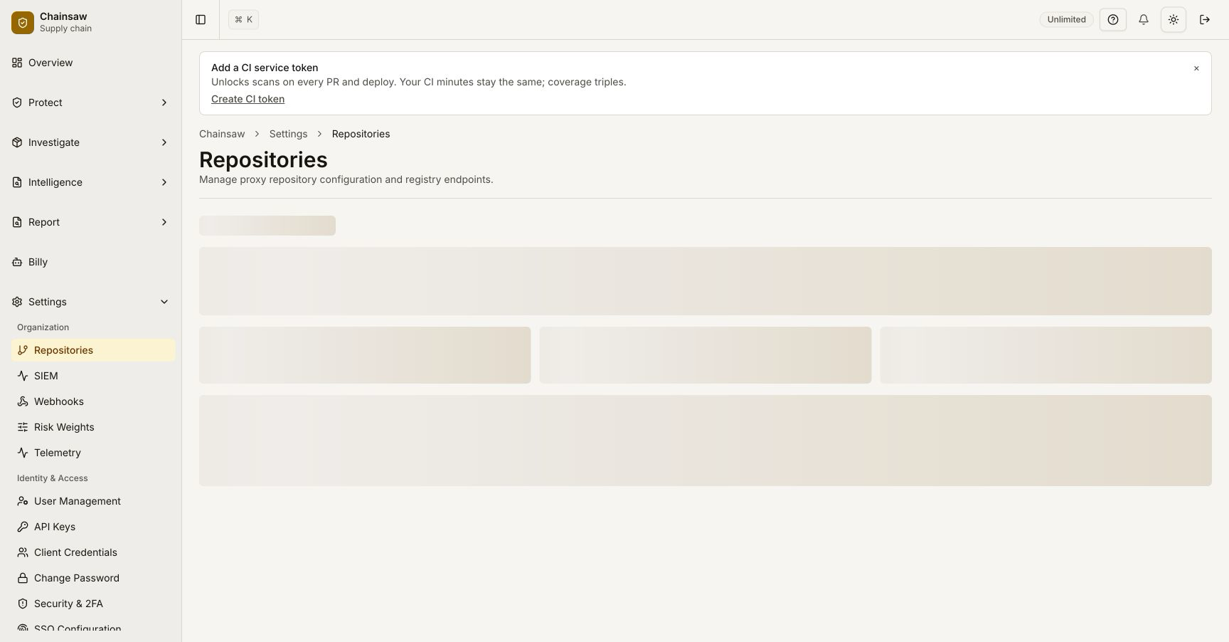 Default repositories in Chainsaw