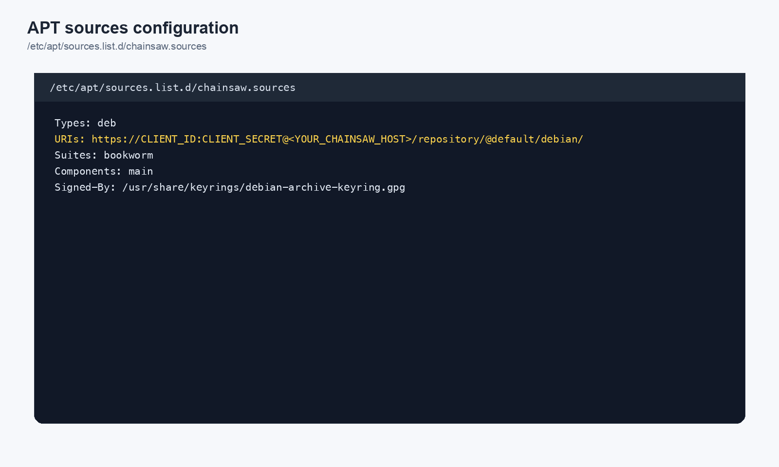APT sources configuration