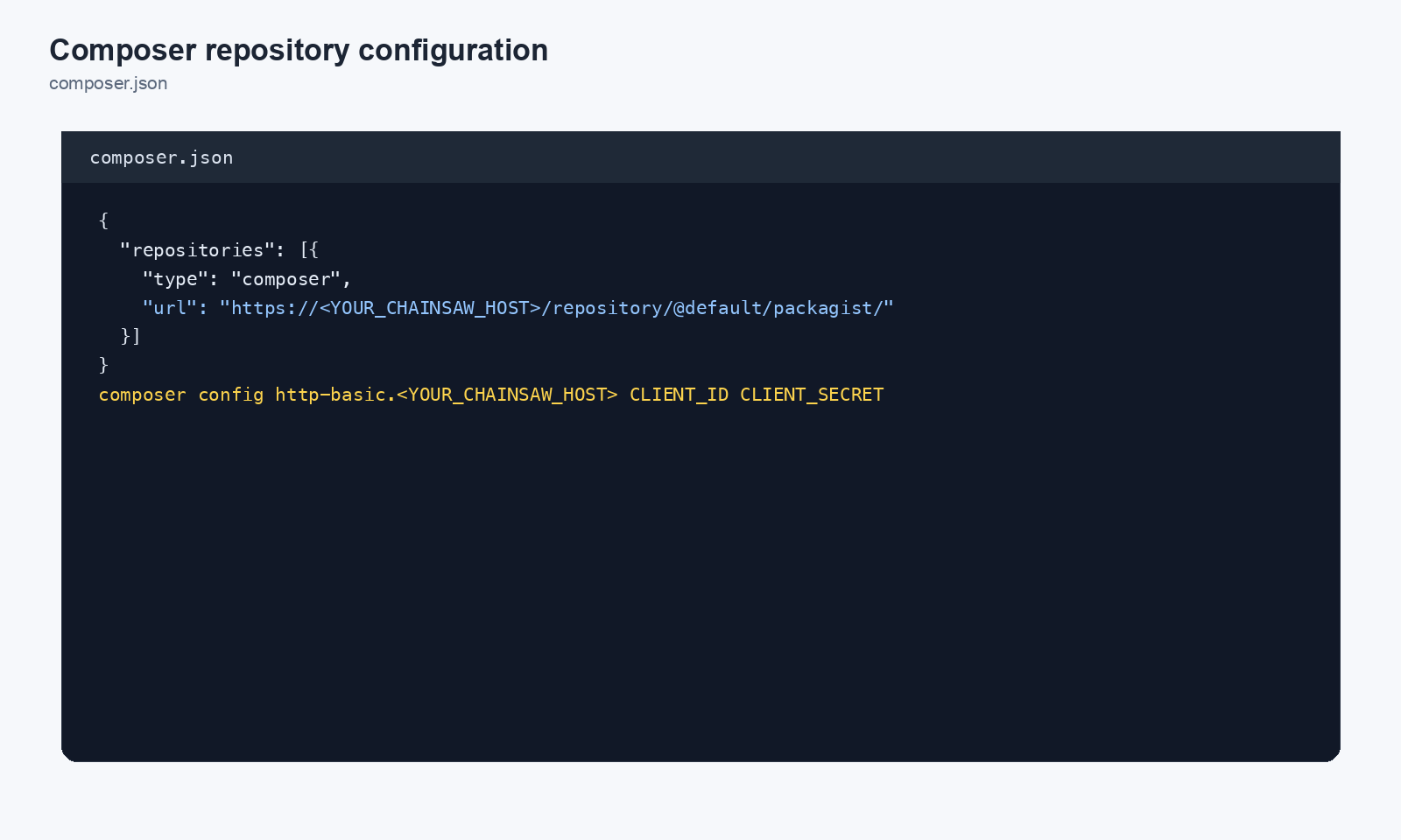 Composer repository configuration