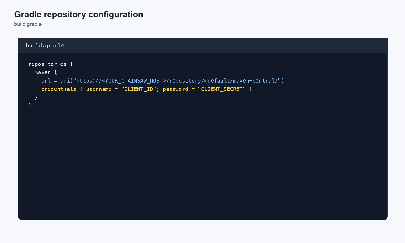 Gradle repository configuration