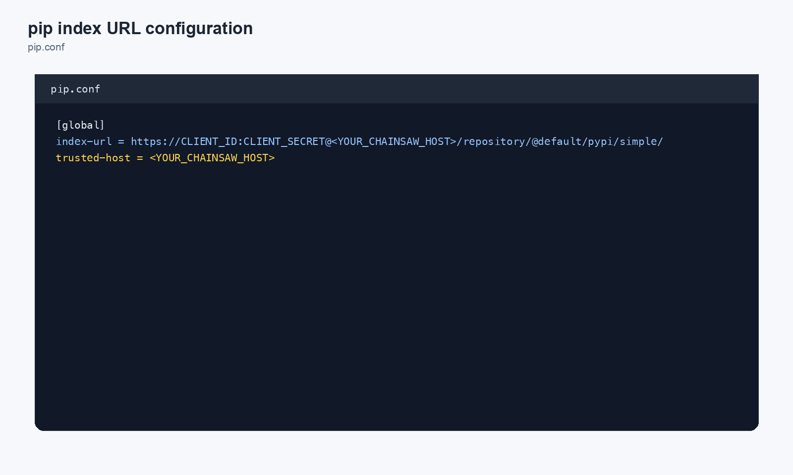 pip index URL configuration