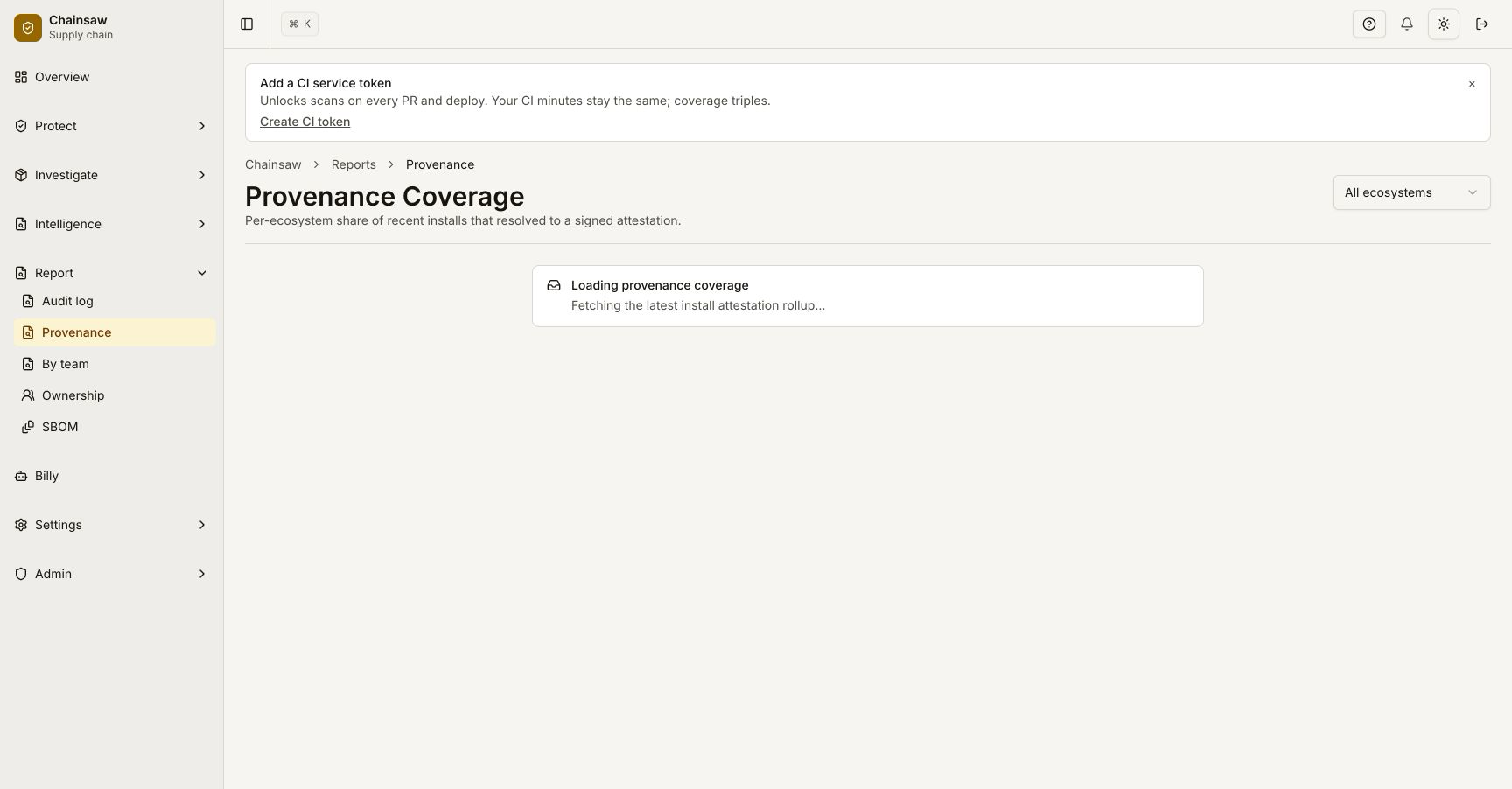 Provenance status indicators