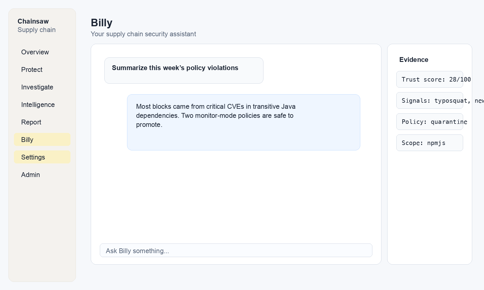 Billy analyzing violation patterns