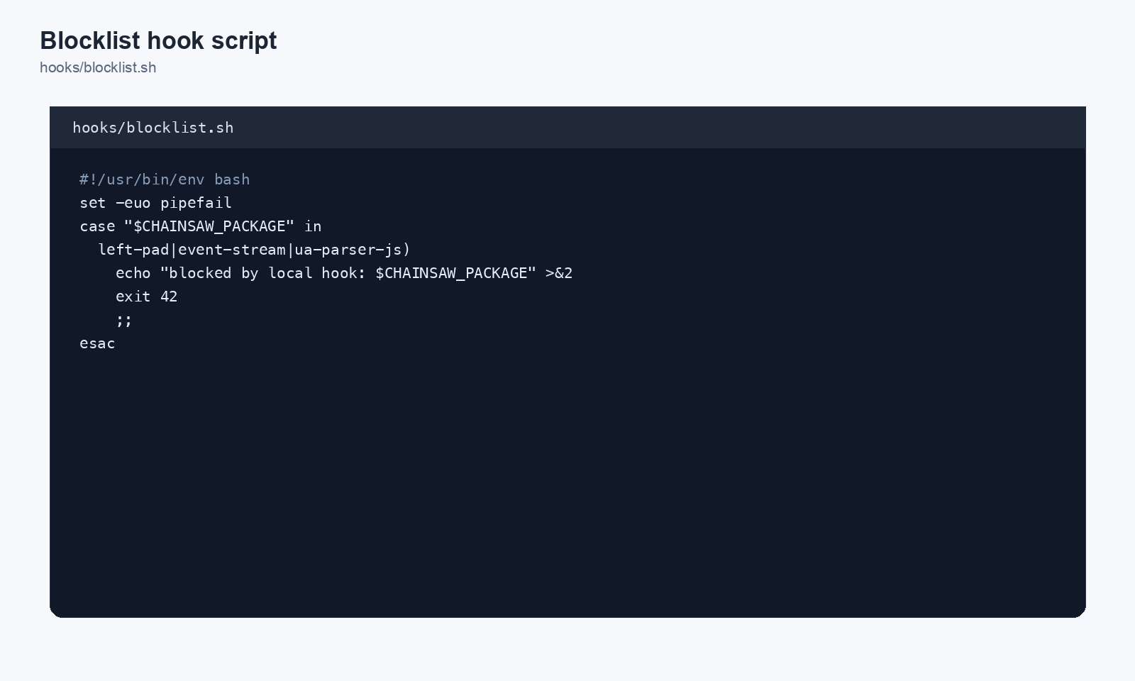 Blocklist hook script