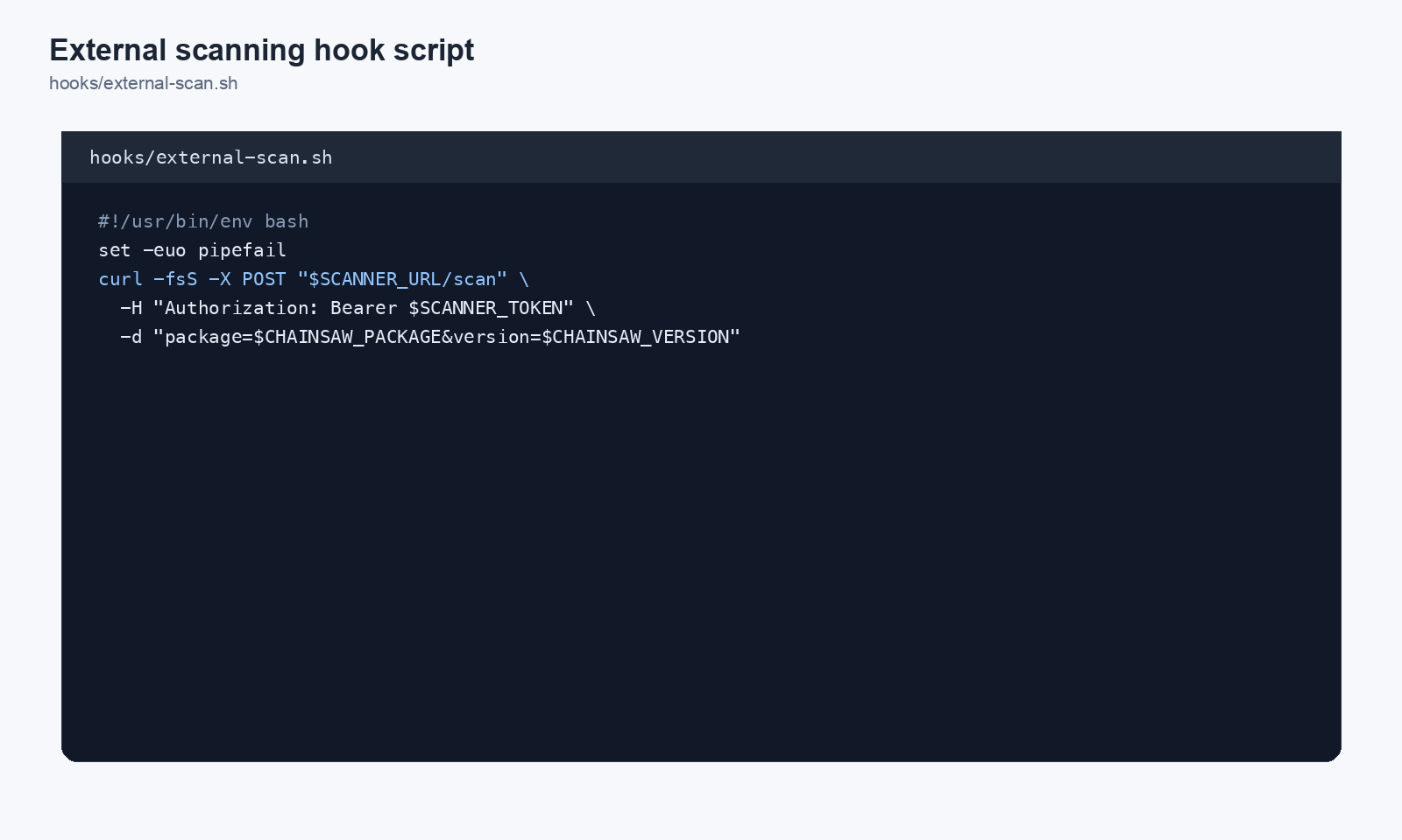 External scanning hook script