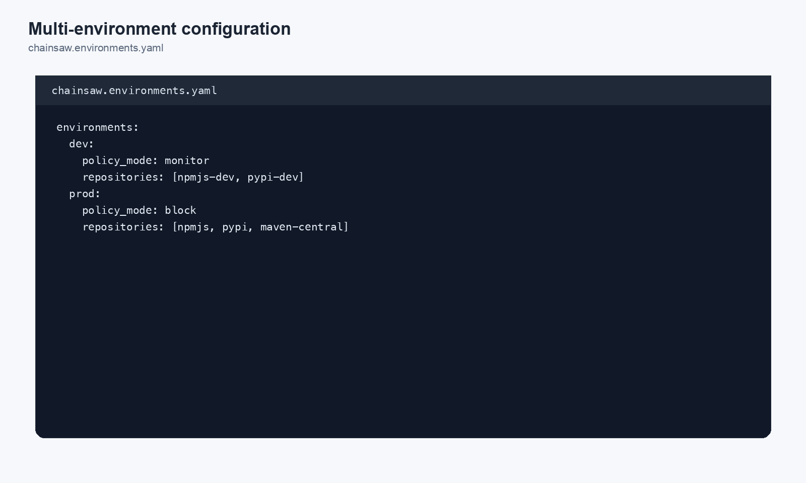 Multi-environment configuration