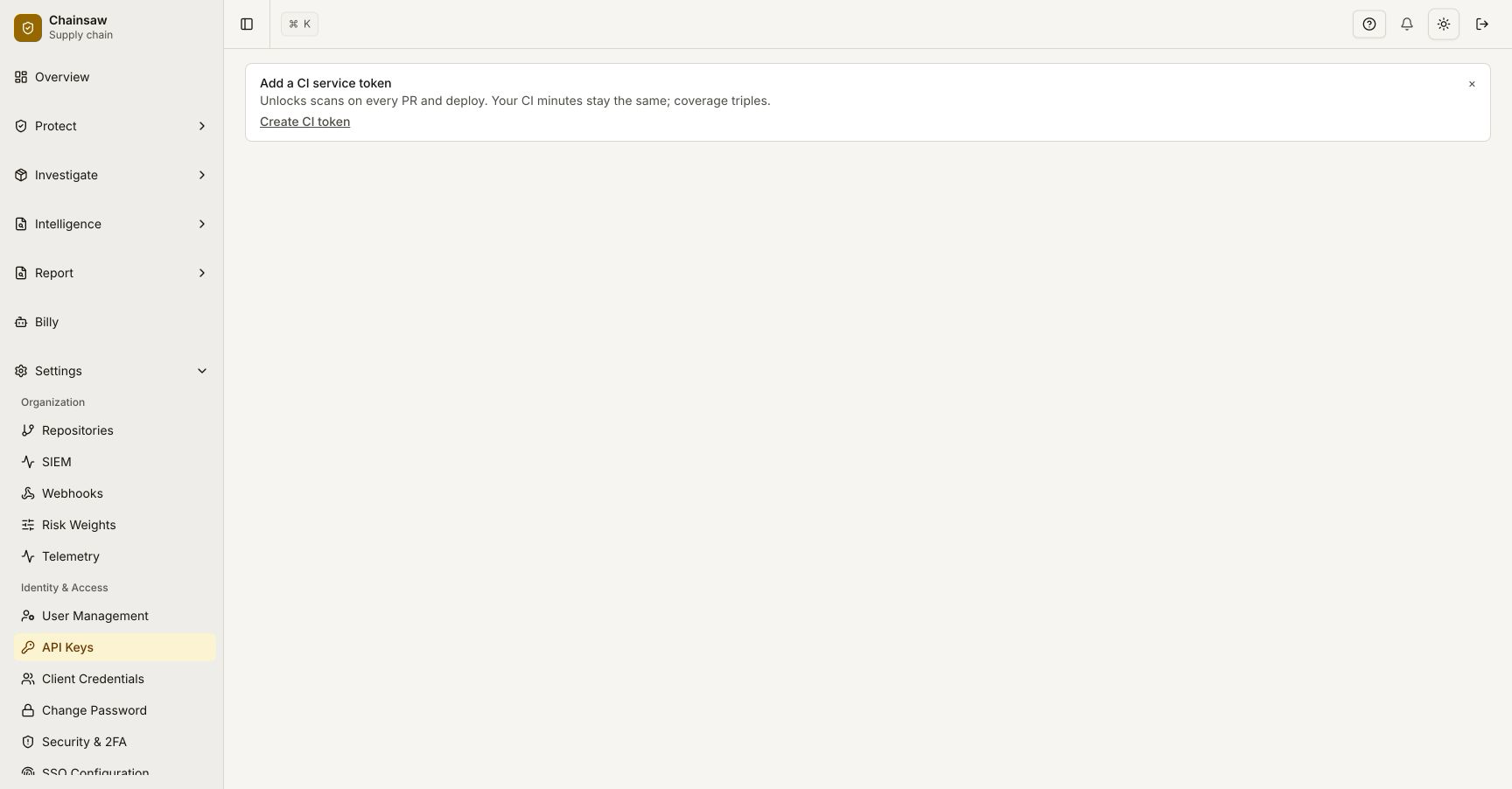Create AI-agent credential dialog